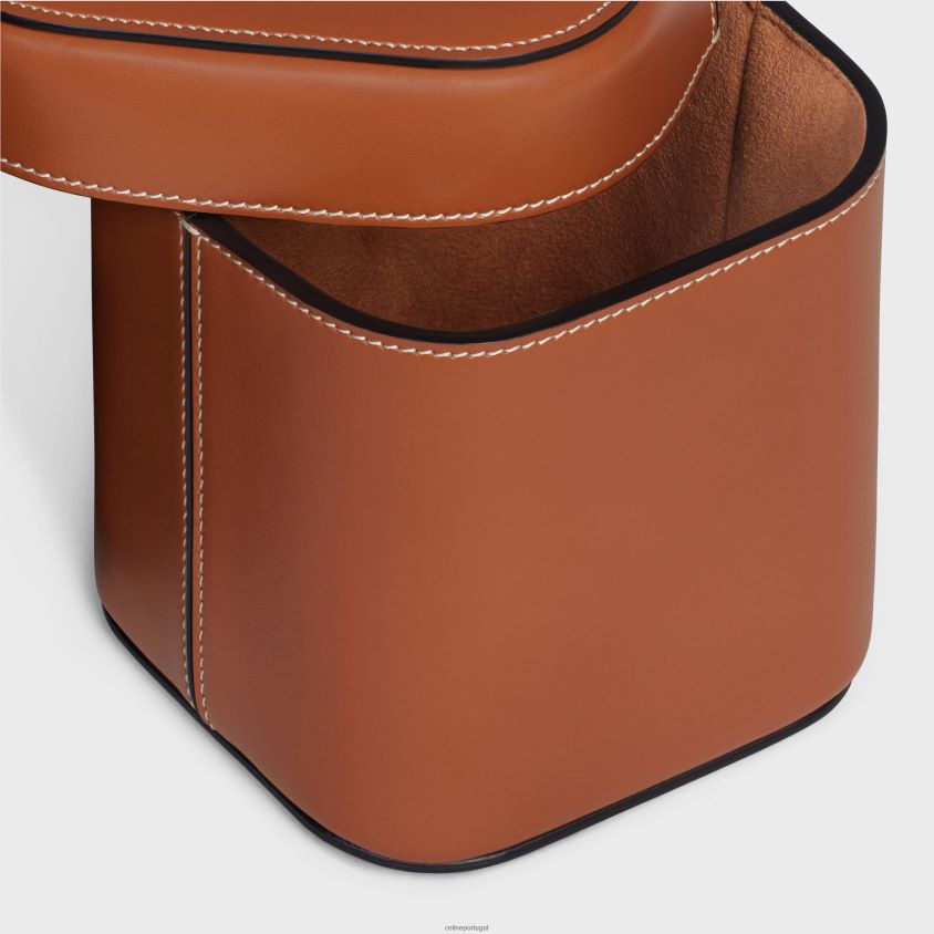 homens acessórios CELINE pequena caixa em couro de bezerro brilhante bronzeado T204R1534