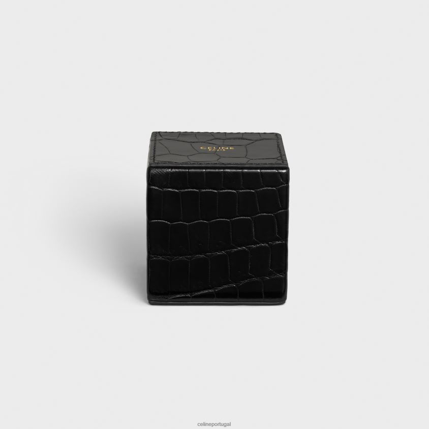 homens acessórios CELINE peso de papel quadrado em crocodilo preto T204R1652