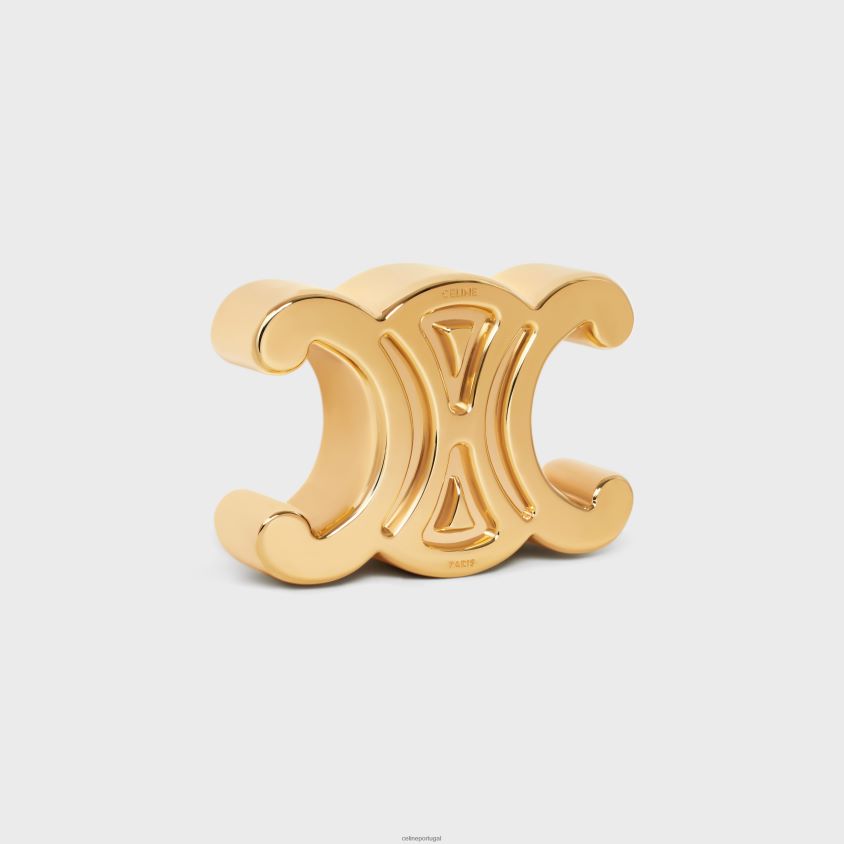 homens acessórios CELINE peso de papel triomphe em aço ouro T204R1651