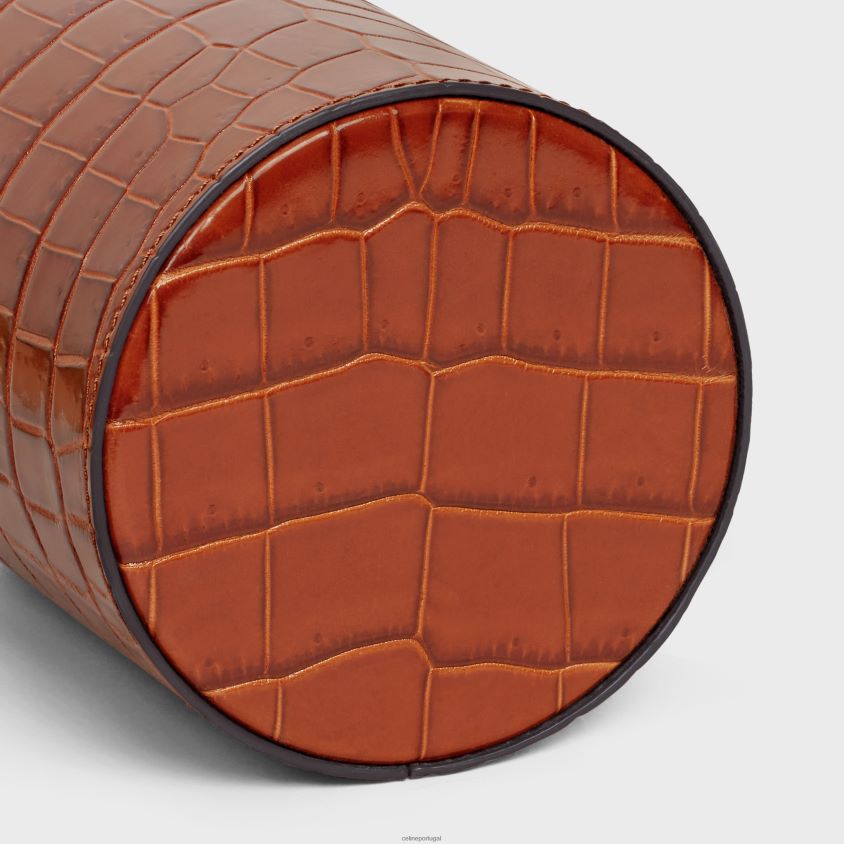 homens acessórios CELINE porta-lápis em crocodilo bronzeado T204R1647