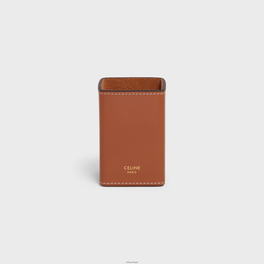 homens acessórios CELINE porta-perfume 3,4 fl.oz em calfksin bronzeado T204R1461