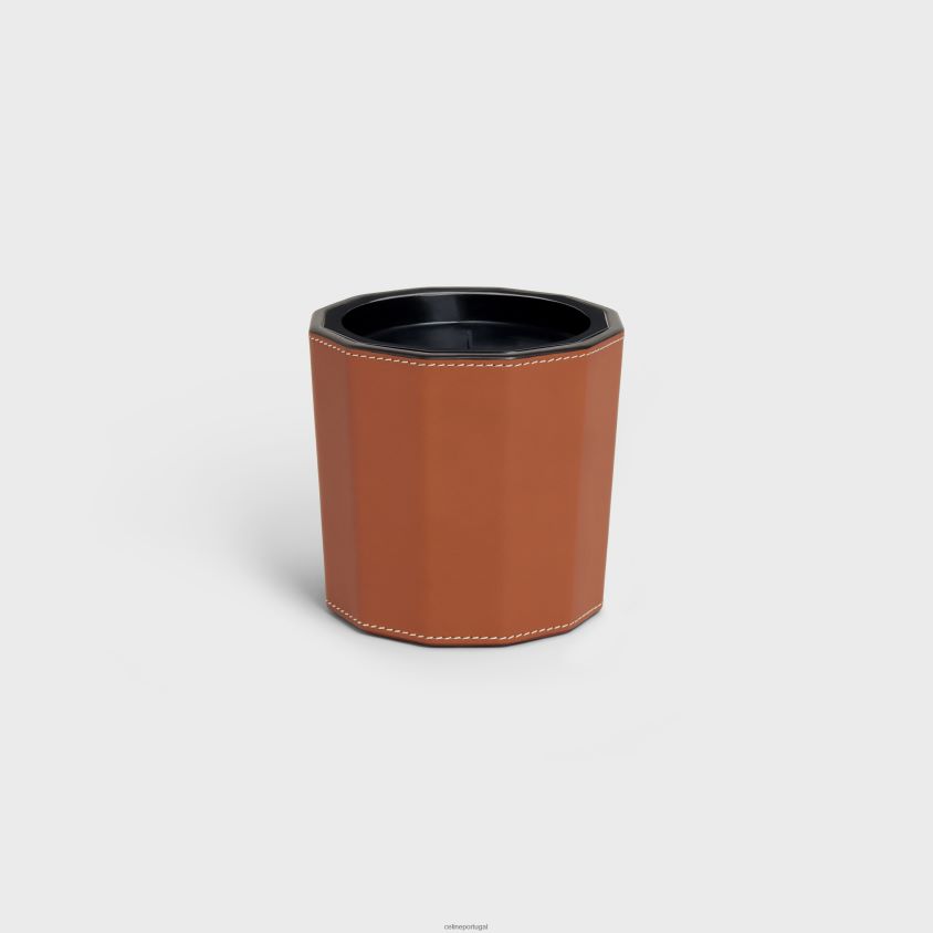 homens acessórios CELINE porta-velas em pele de bezerro lisa bronzeado T204R1522