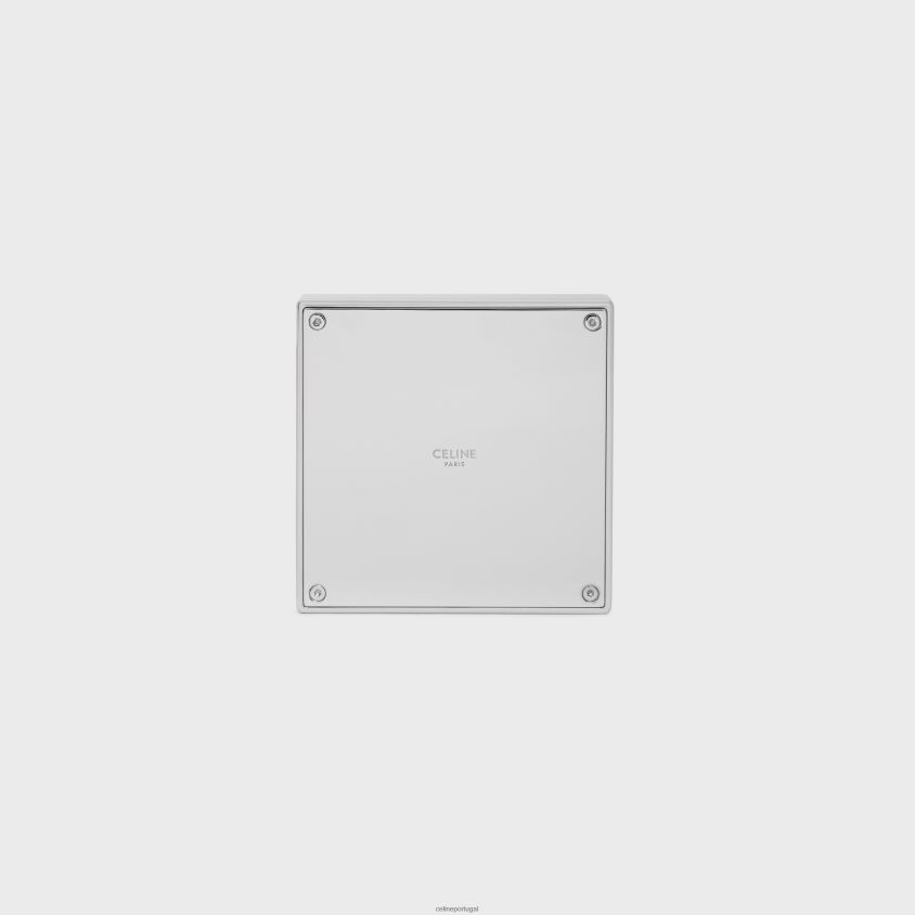 homens acessórios CELINE quebra-cabeça deslizante em aço prata T204R1680