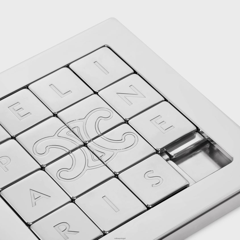 homens acessórios CELINE quebra-cabeça deslizante em aço prata T204R1680