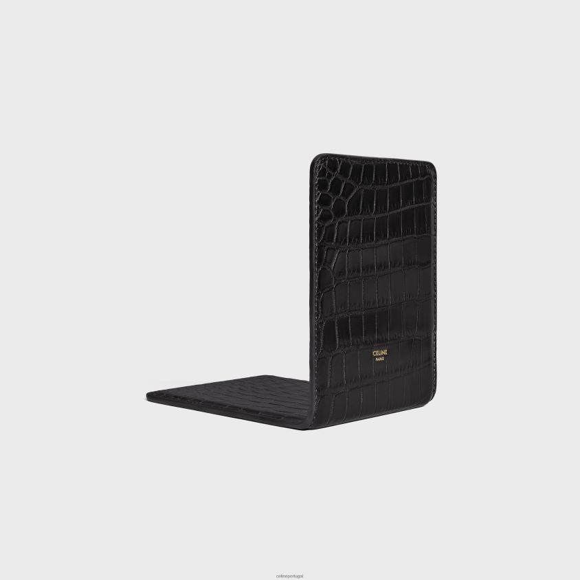 homens acessórios CELINE suporte para livros em crocodilo preto T204R1655