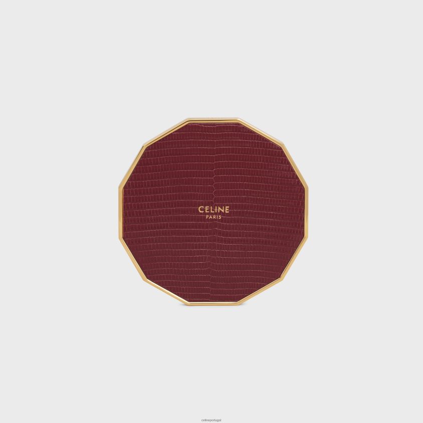 homens acessórios CELINE tampa de vela em aço e lagarto rubi T204R1553