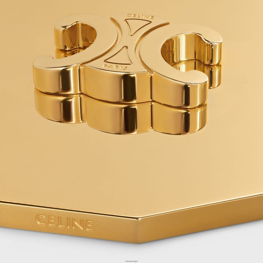 homens acessórios CELINE tampa triomphe de vela em aço ouro T204R1516
