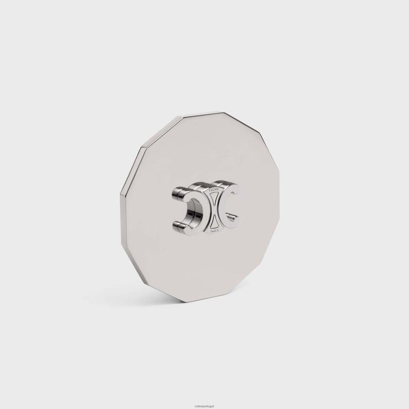 homens acessórios CELINE tampa triomphe de vela em aço prata T204R1509