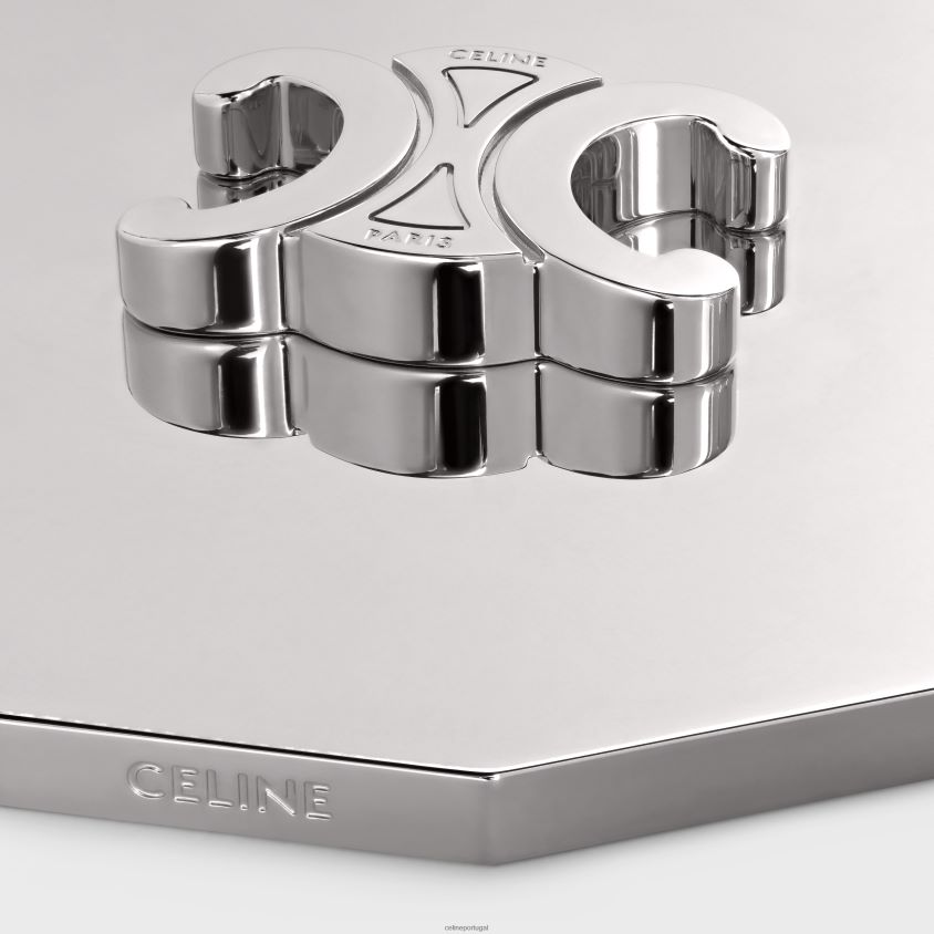 homens acessórios CELINE tampa triomphe de vela em aço prata T204R1509