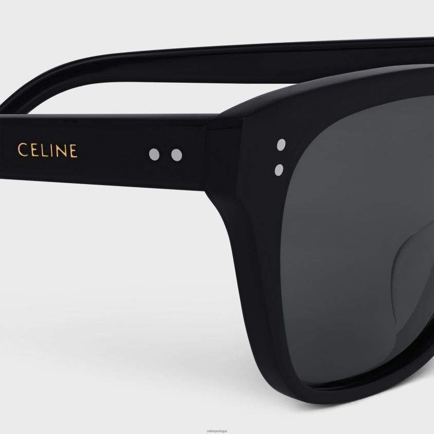 homens acessórios CELINE armação 04 óculos de sol em acetato com lentes polarizadas preto T204R2219