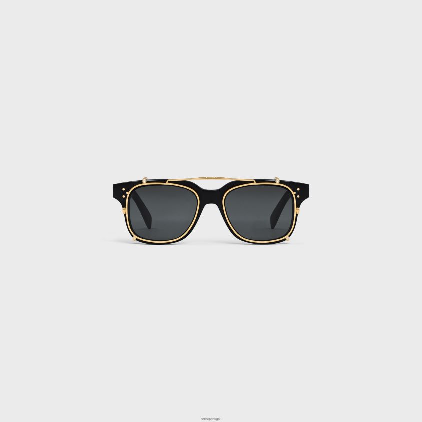 homens acessórios CELINE óculos de sol armação 51 em acetato com metal preto T204R2213