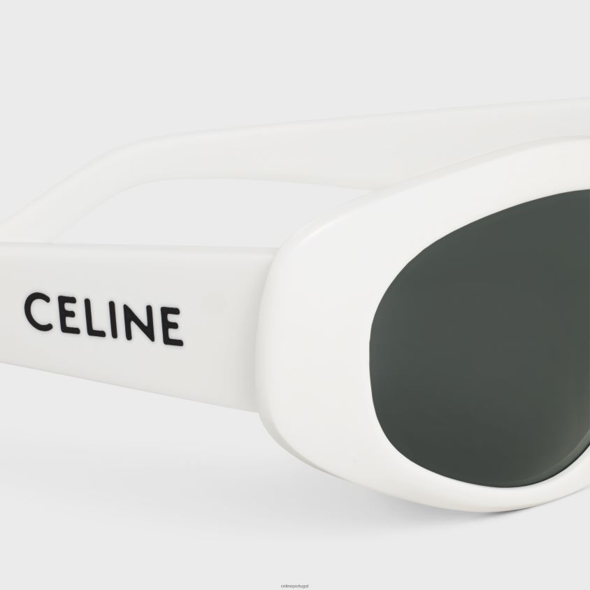 homens acessórios CELINE óculos de sol monochroms 07 em acetato branco T204R2187