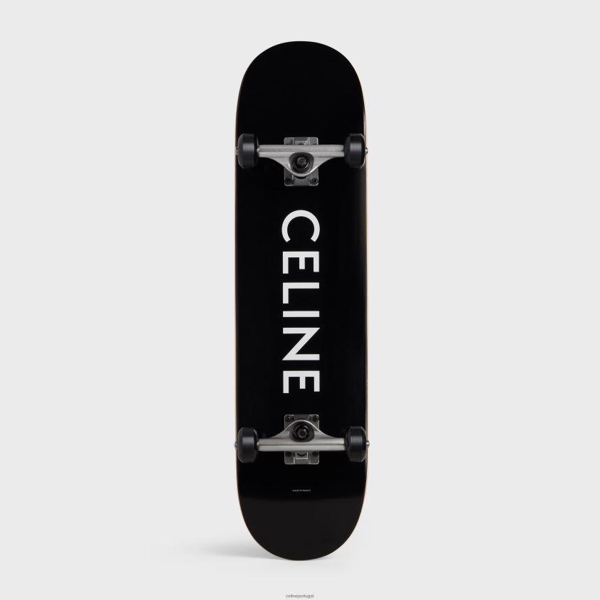 homens acessórios CELINE impressão de logotipo de skate preto T204R2276