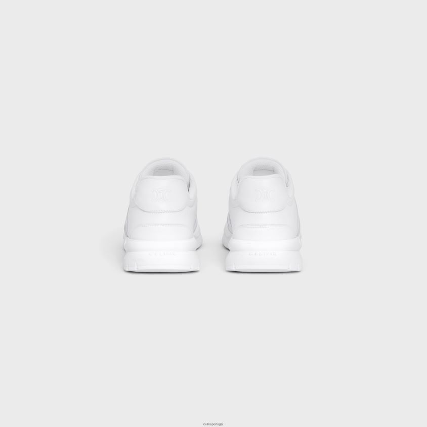 homens calçados CELINE tênis runner cr-01 com cadarço baixo em couro de bezerro óptica branca T204R2030