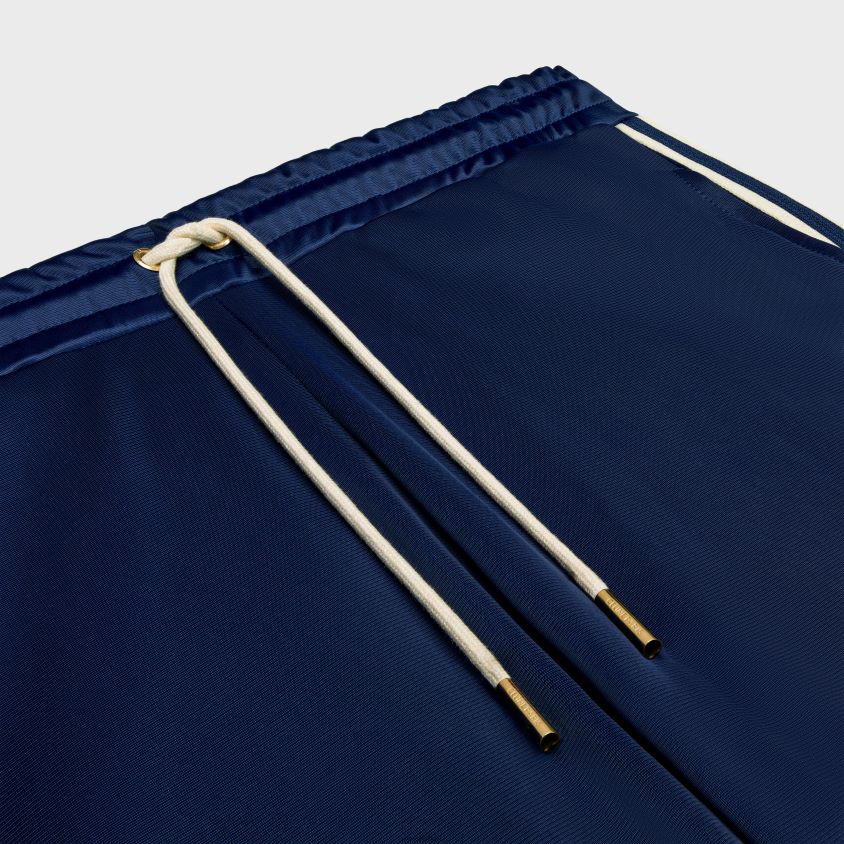 homens vestuário CELINE calça de treino em jersey dupla face marinho/off white T204R1827