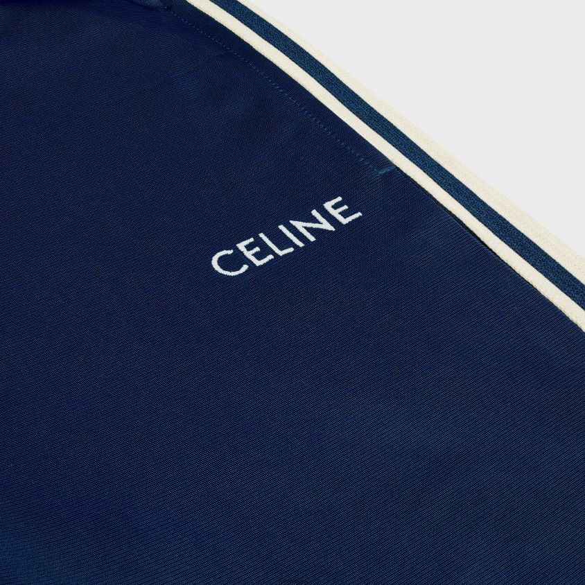 homens vestuário CELINE calça de treino em jersey dupla face marinho/off white T204R1827