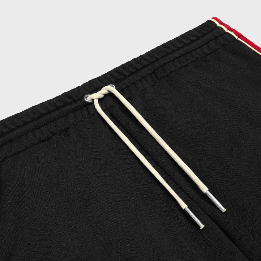 homens vestuário CELINE calça de treino em jersey dupla face preto/ferrugem/cru T204R2015