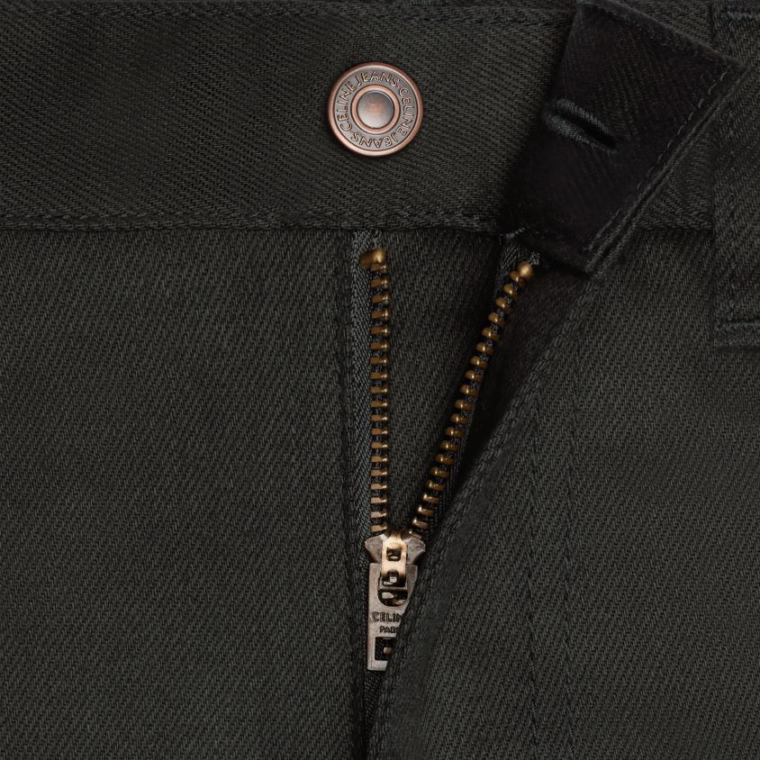 homens vestuário CELINE calça skinny cintura baixa em jeans stretch Preto puro T204R2003