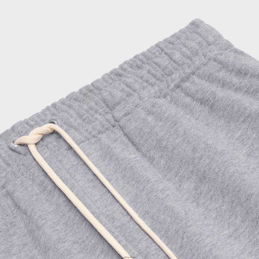 homens vestuário CELINE - calças de treino bordadas em algodão cinzento Preto T204R2020