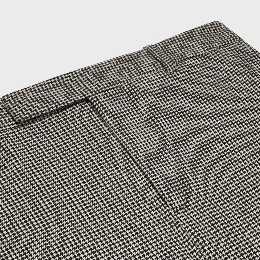 homens vestuário CELINE calças largas em lã e caxemira craie/noir T204R1896