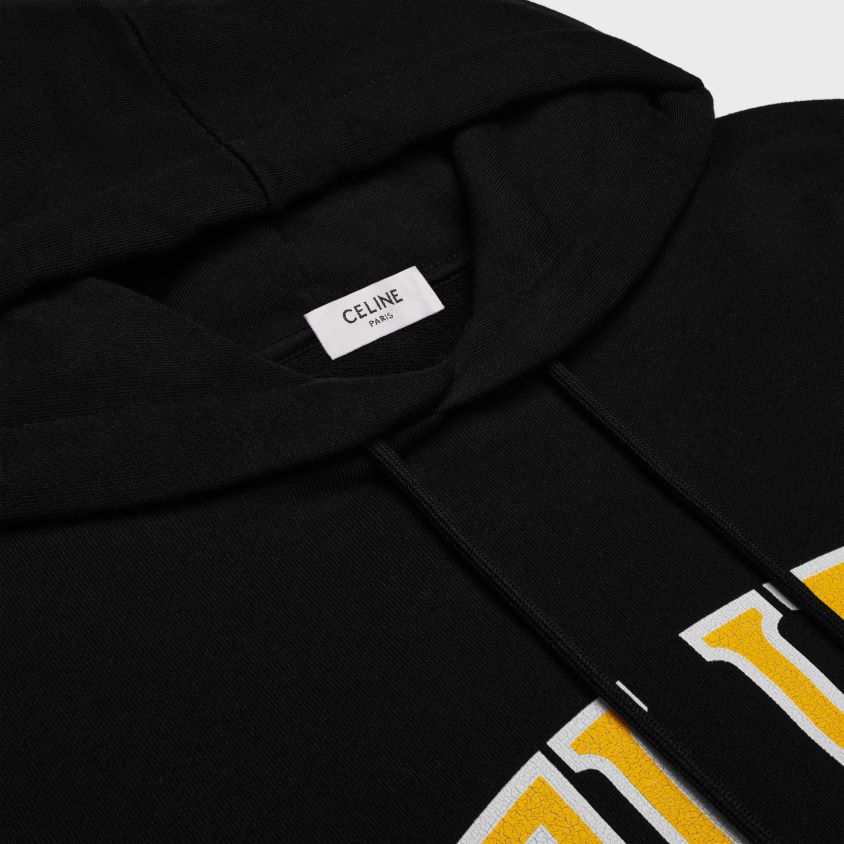 homens vestuário CELINE moletom solto em lã de algodão preto/cidra T204R1810
