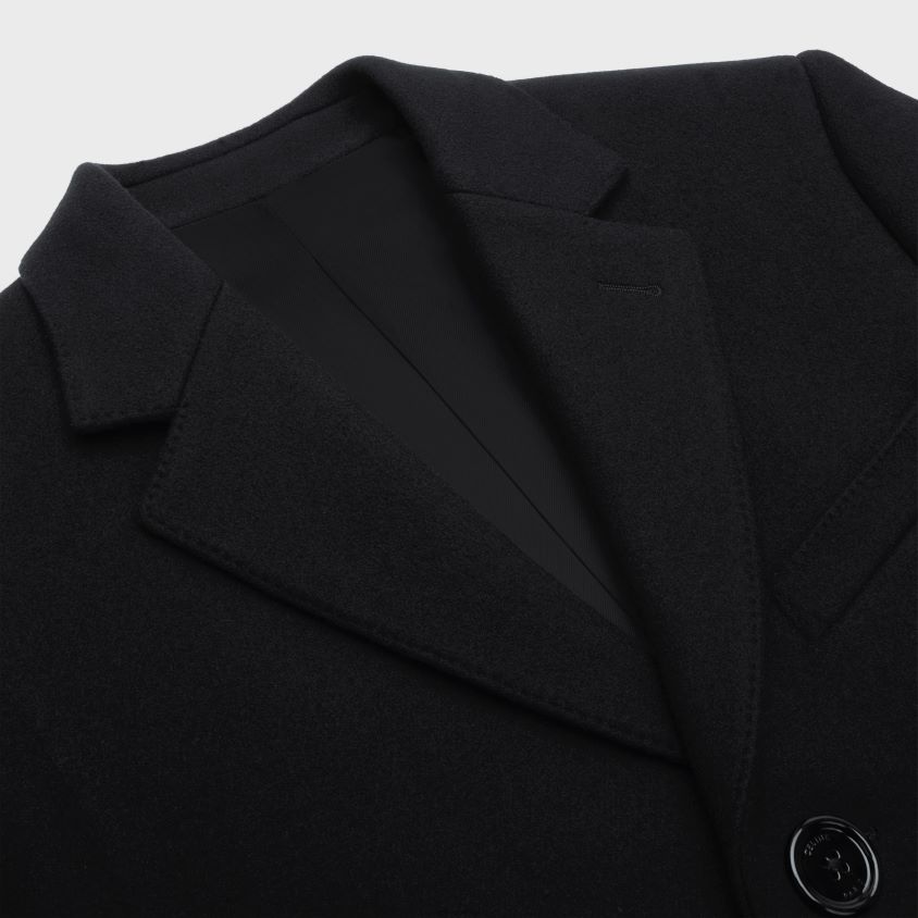 homens vestuário CELINE casaco quadrado em feltro preto T204R1862