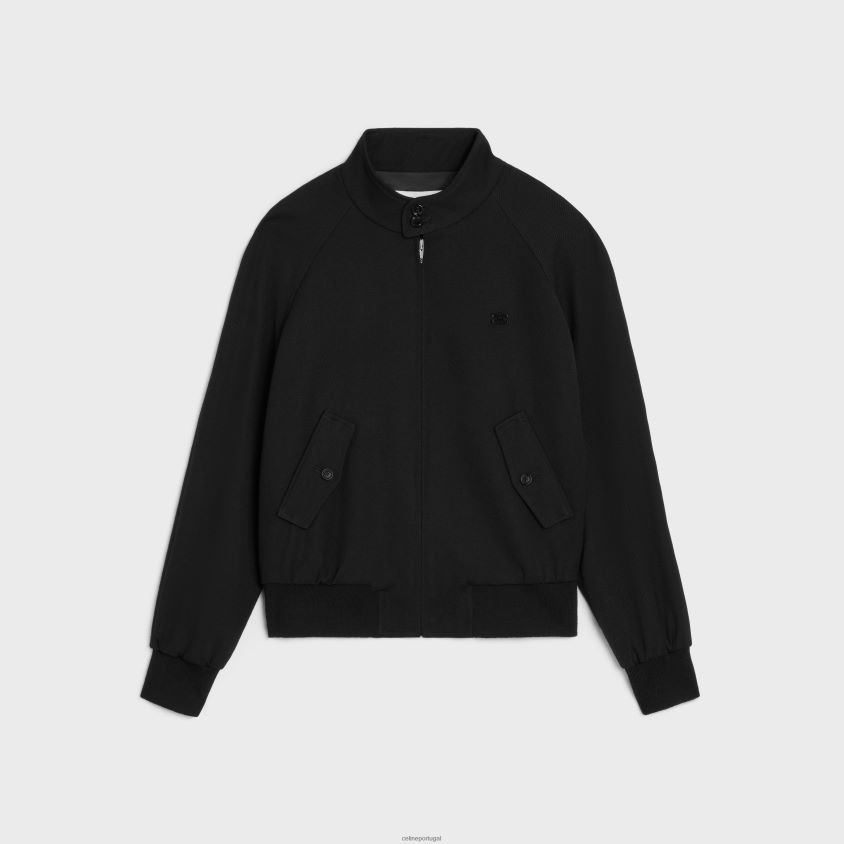 homens vestuário CELINE blusão triomphe em gabardine de lã preto T204R1841
