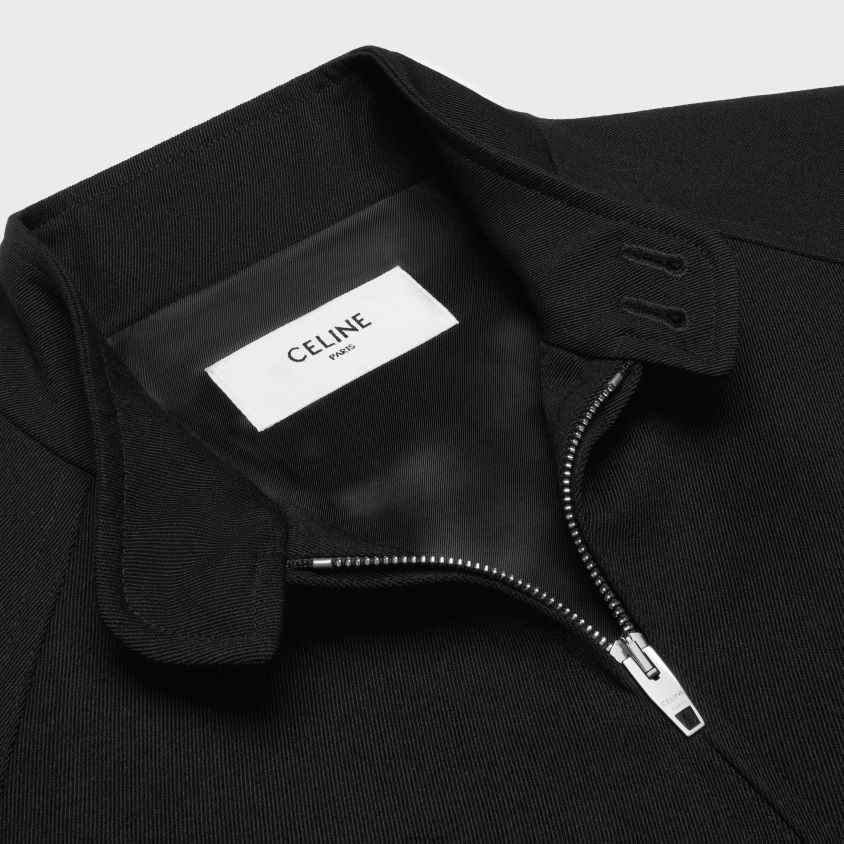 homens vestuário CELINE blusão triomphe em gabardine de lã preto T204R1841