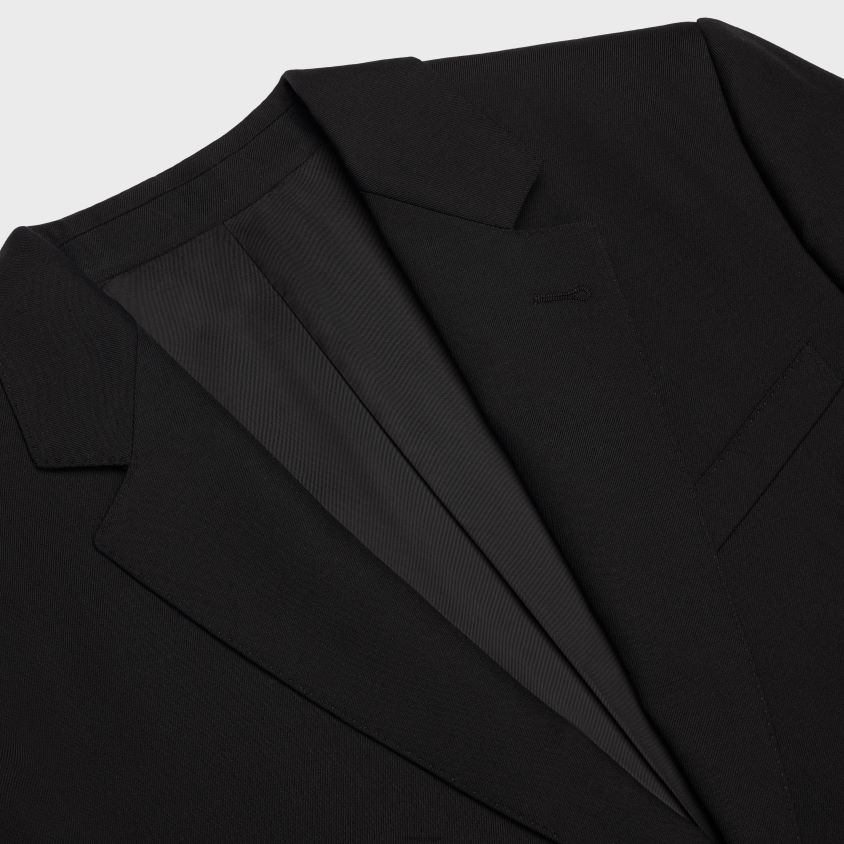 homens vestuário CELINE jaqueta boxy em lã gabardine preto T204R1884