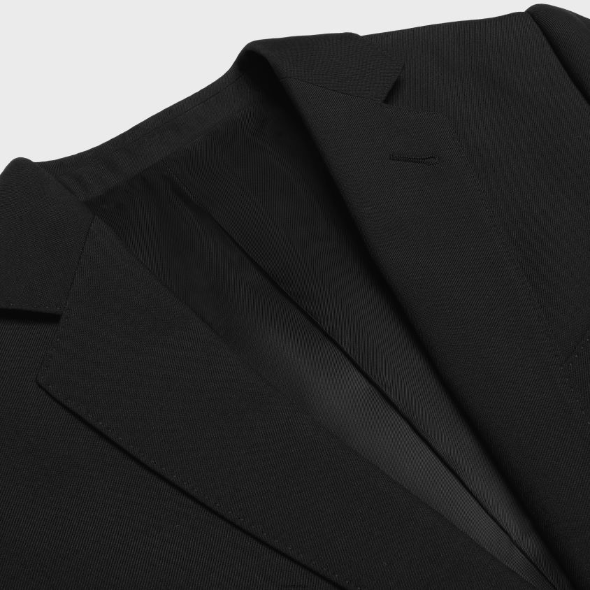 homens vestuário CELINE jaqueta carnaby em jaqueta em gabardine de lã preto T204R1877