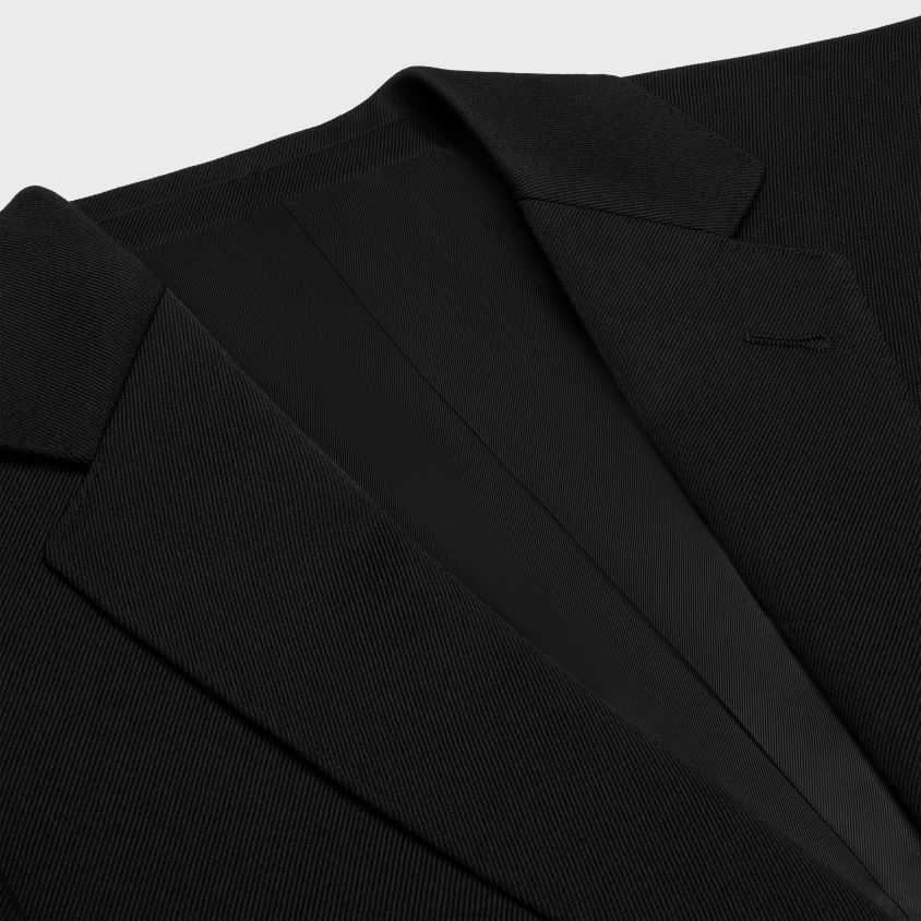 homens vestuário CELINE jaqueta clássica em lã diagonal preto T204R1786