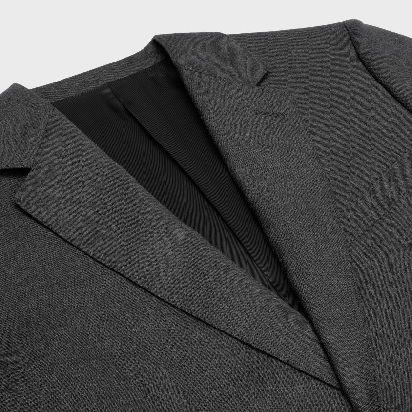 homens vestuário CELINE jaqueta clássica em lã leve antracite T204R1871