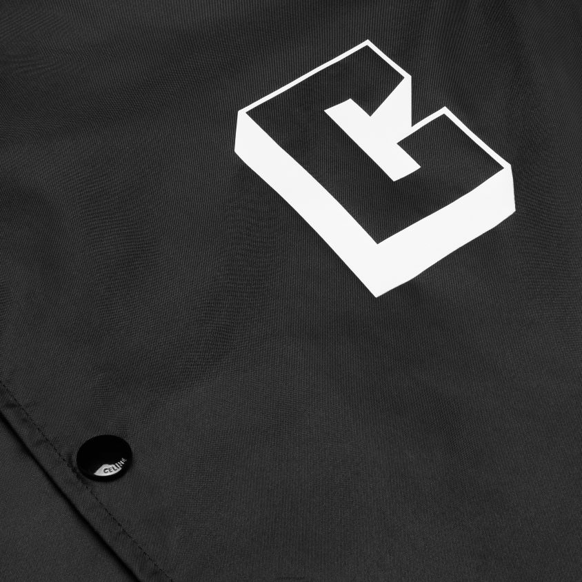 homens vestuário CELINE jaqueta coach em nylon leve preto T204R1849