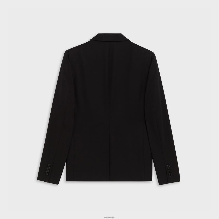 homens vestuário CELINE jaqueta curta em grão de poudre ultra preto T204R1887