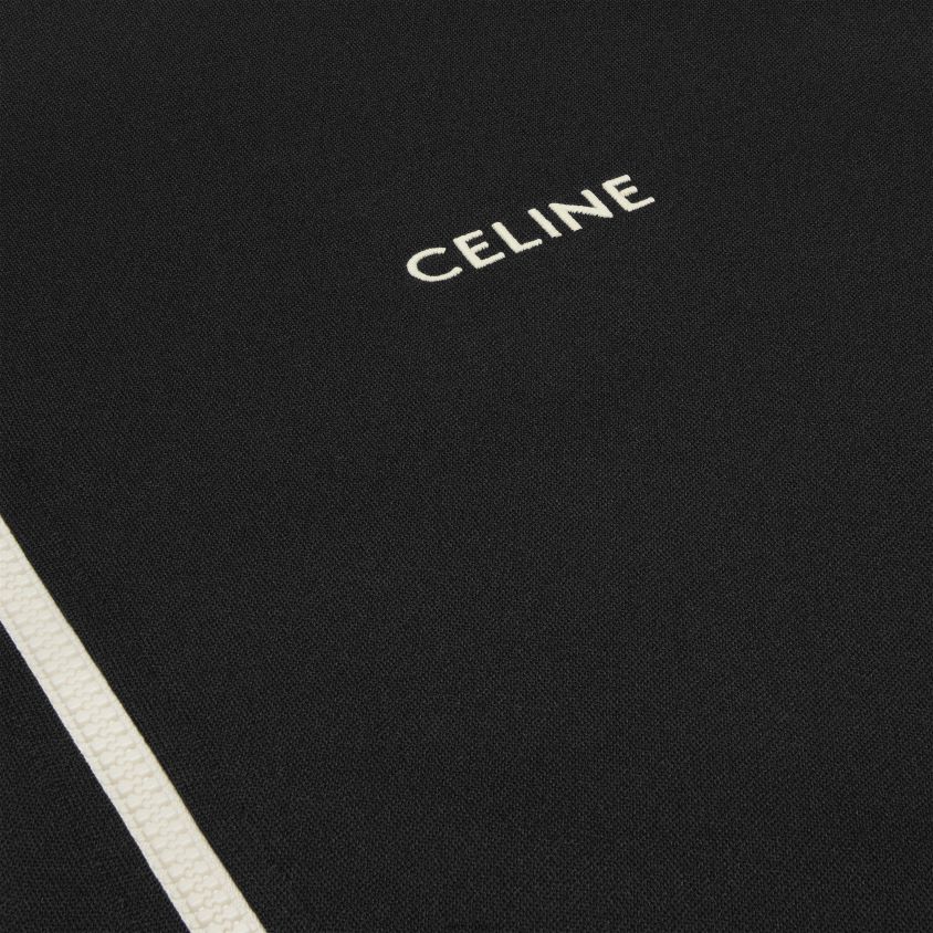 homens vestuário CELINE jaqueta de treino em jersey dupla face preto T204R1951