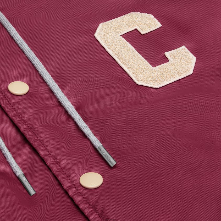 homens vestuário CELINE jaqueta teddy oversized com capuz em nylon Borgonha T204R1854