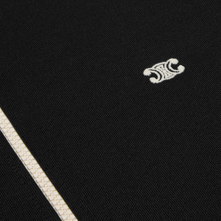 homens vestuário CELINE jaqueta triomphe teddy em jersey dupla face Preto branco T204R1848