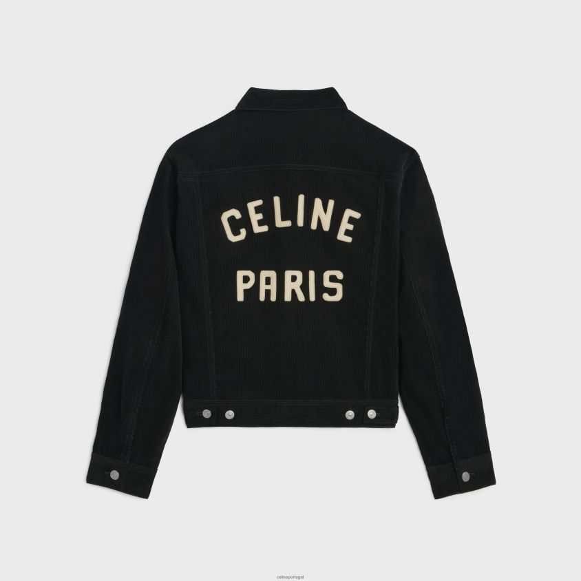 homens vestuário CELINE jaqueta trucker em veludo cotelê la lavar T204R1784