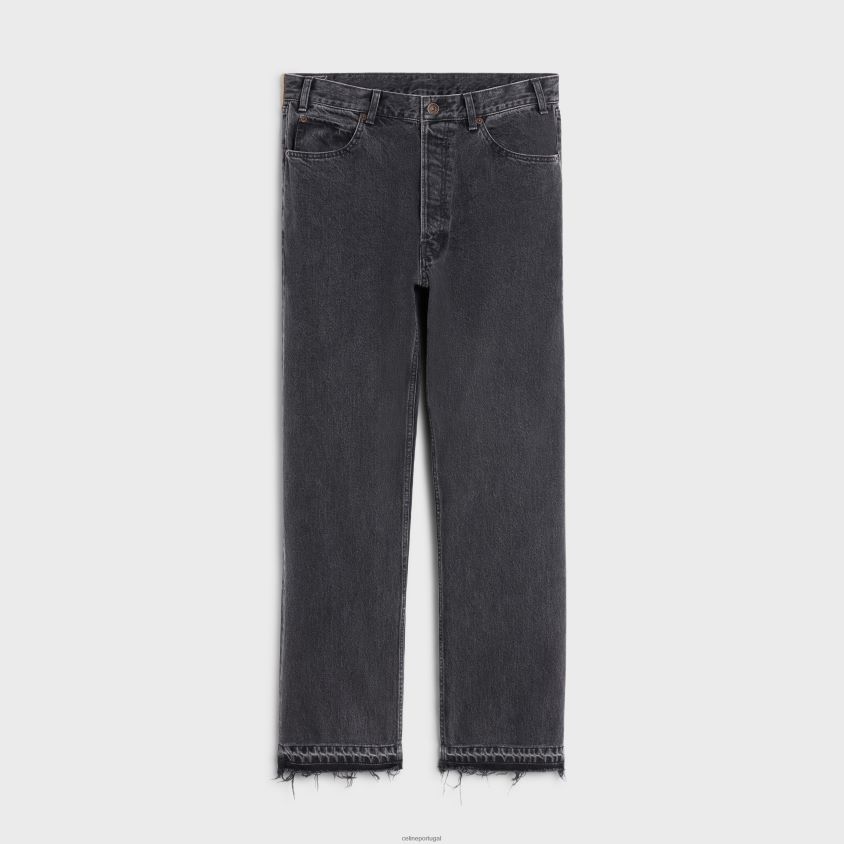 homens vestuário CELINE calça wesley jeans lavagem de carvão T204R1993