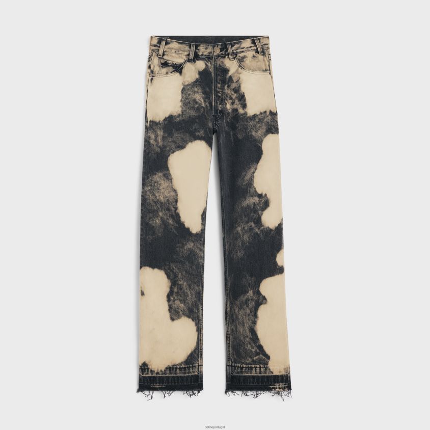 homens vestuário CELINE calça wesley jeans lavagem harris T204R1994