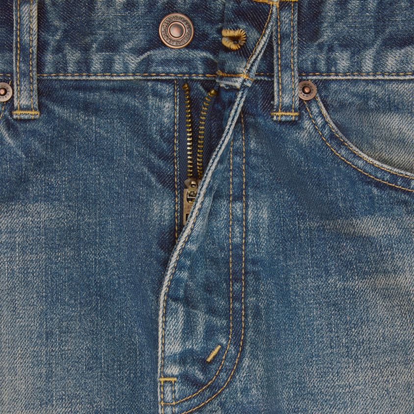 homens vestuário CELINE jeans skinny em jeans lavagem de trilha T204R2004