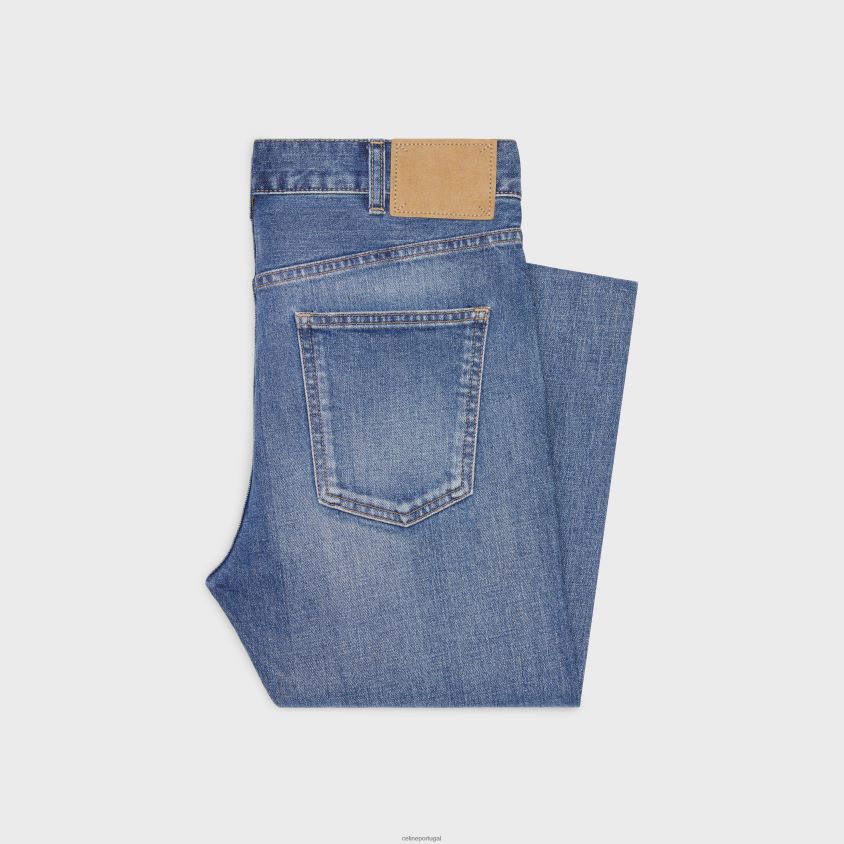 homens vestuário CELINE jeans skinny em jeans lavagem união vintage T204R2005