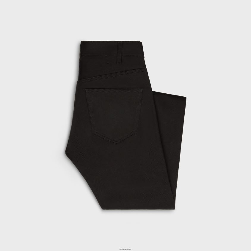 homens vestuário CELINE lou jeans em denim preto puro vintage preto puro T204R1998