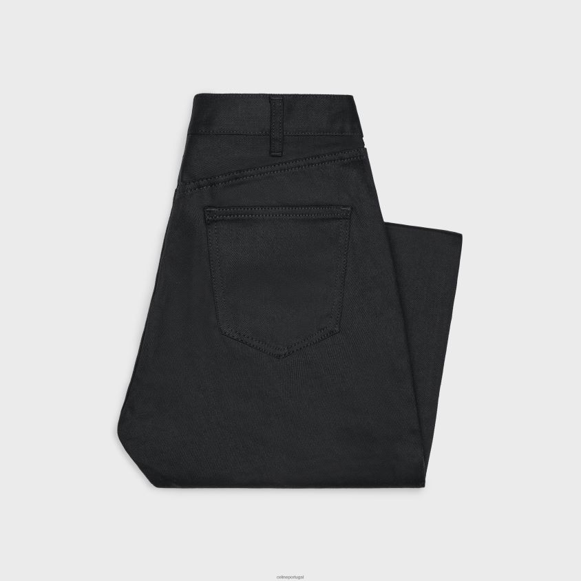 homens vestuário CELINE lou jeans em jeans lavado Preto puro T204R1997