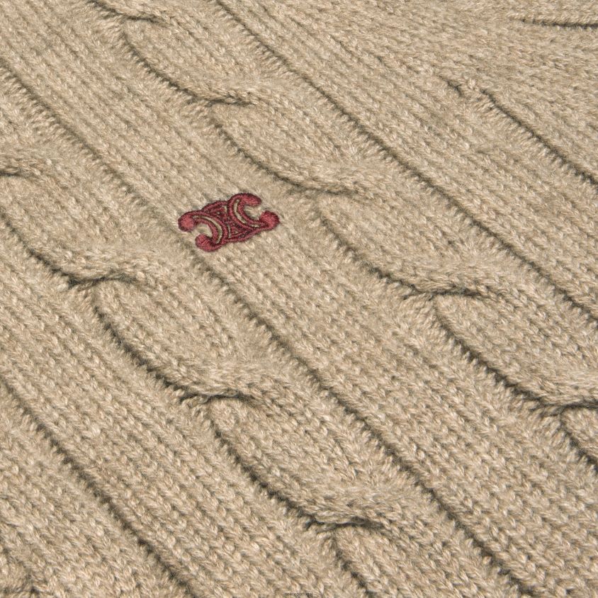 homens vestuário CELINE cardigã triomphe tricotado em caxemira cinza claro T204R1955