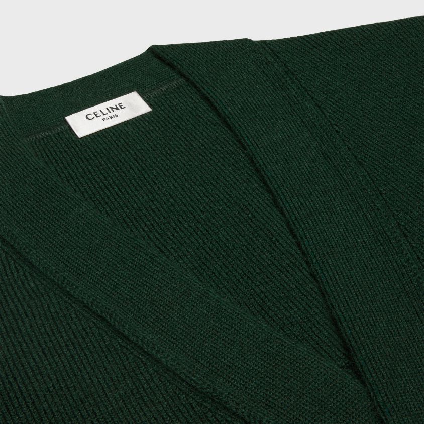 homens vestuário CELINE cardigan paris em lã floresta T204R1793