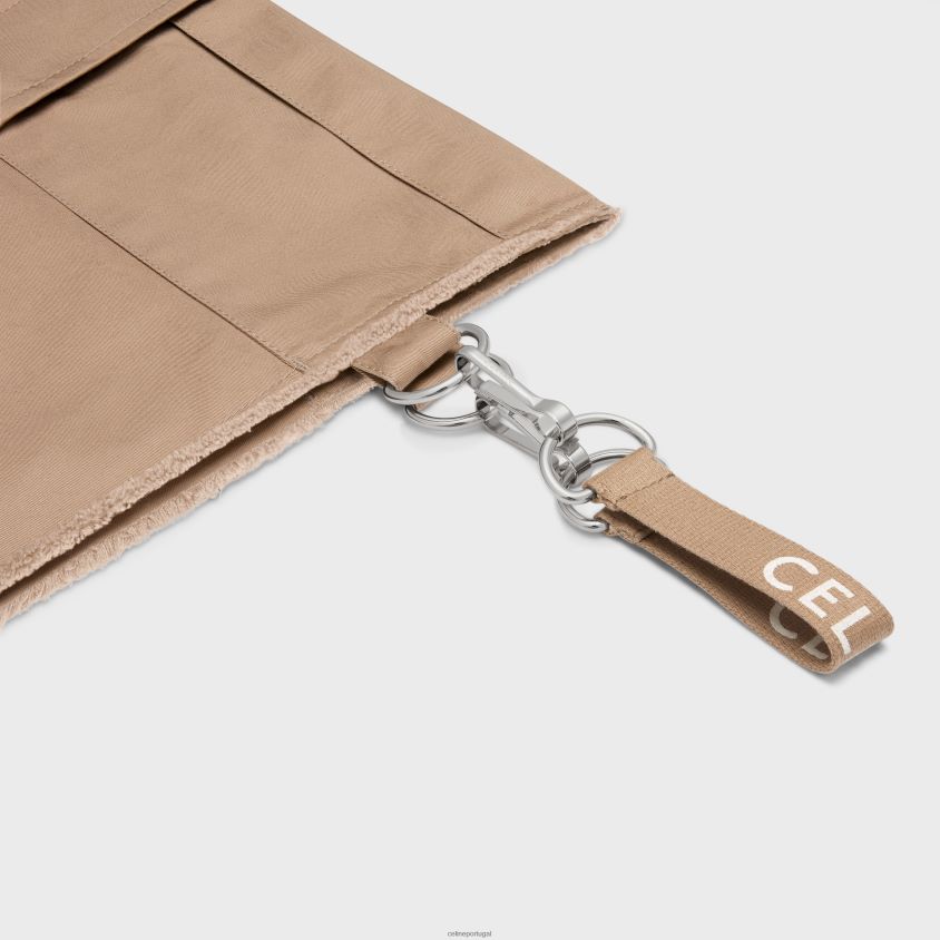 homens vestuário CELINE shorts com alças em linho de algodão bege T204R2022