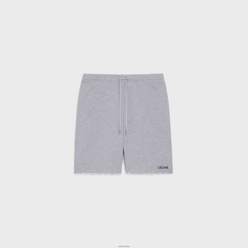 homens vestuário CELINE shorts em lã de algodão cinzento Preto T204R2027
