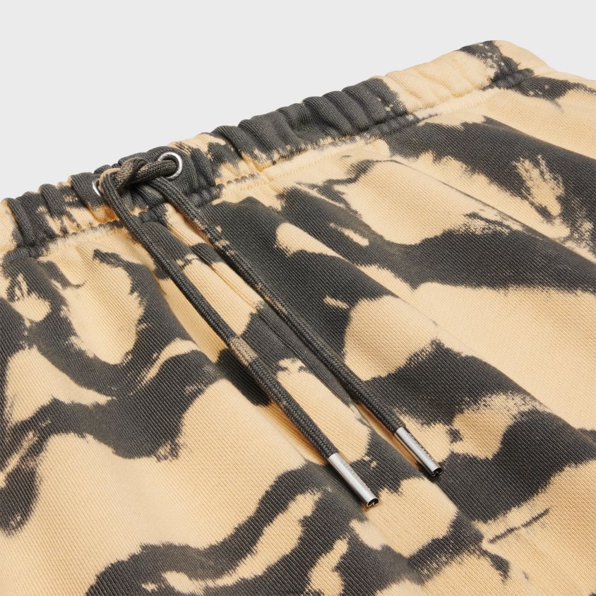 homens vestuário CELINE shorts em lã de algodão tie-dye cinza/bege/preto T204R2026