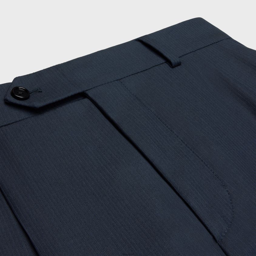 mulheres vestuário CELINE shorts em lã listrada azul marinho T204R589